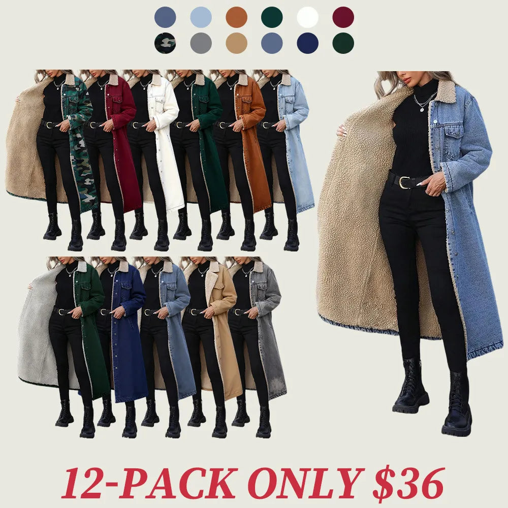 2025 European and American women's thick long jacket