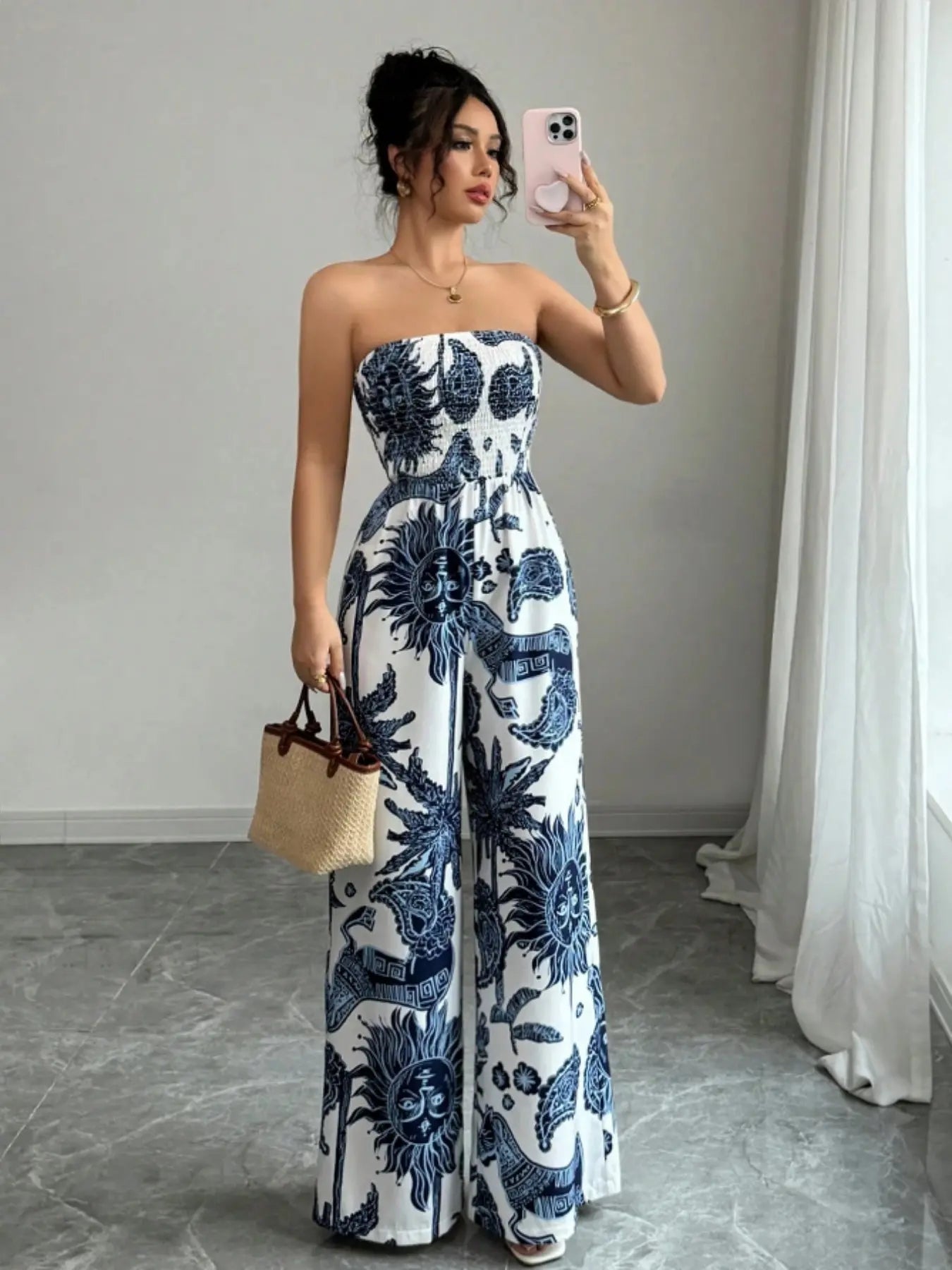 Women's Woven Fabric Casual Fitted Jumpsuit