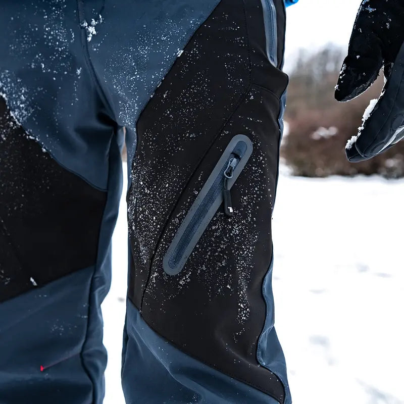 Men's Insulated Winter Outdoor Pants - Fleece-Lined, Windproof & Water-Resistant for Hiking, Skiing & Cold Weather