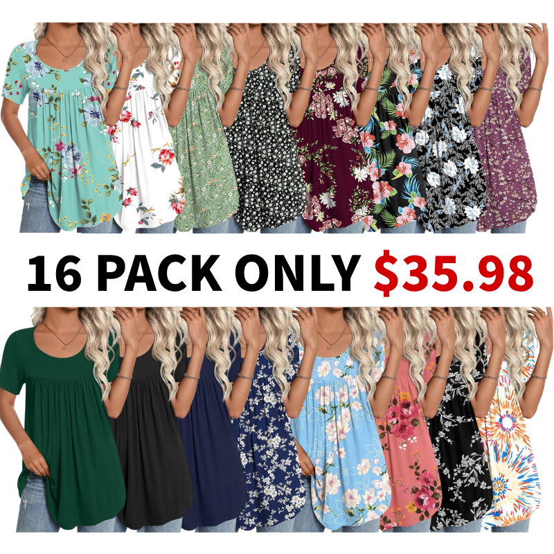 Women's 2026 Summer Short Sleeve Tunic Tops Loose Fit