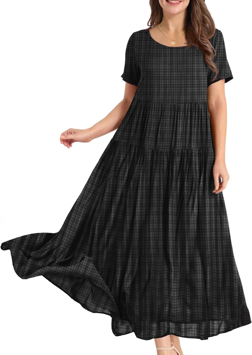 Women Casual Loose Bohemian Floral Dress Maxi Summer Beach Dresses