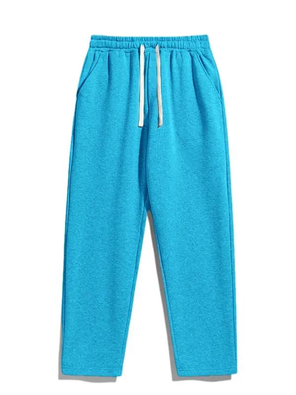 Men's Regular Fit Solid Drawstring Waist Sweatpants