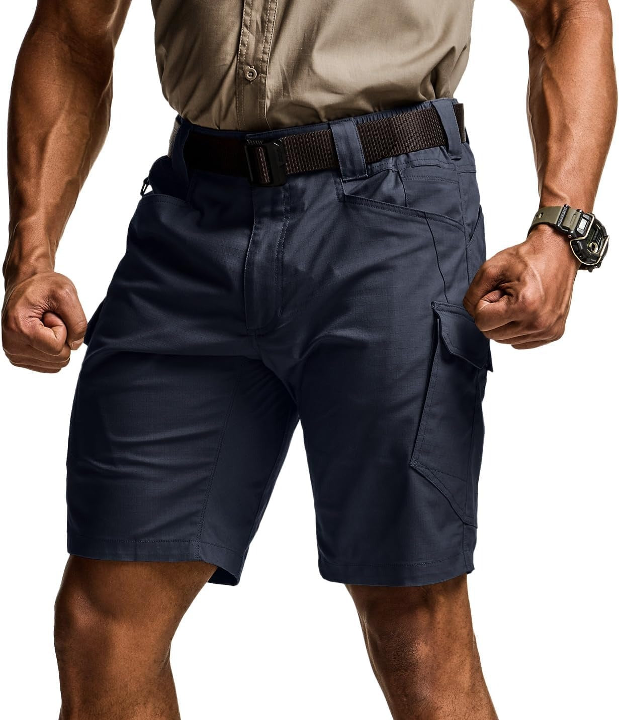 Men's Lightweight Water Resistant Golf Shorts, Stretch Tactical Work Shorts with Multi-Pocket