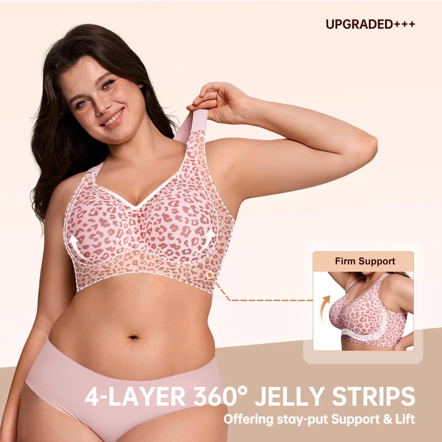 No Underwire Wireless Bra with Support and Lift Full Coverage