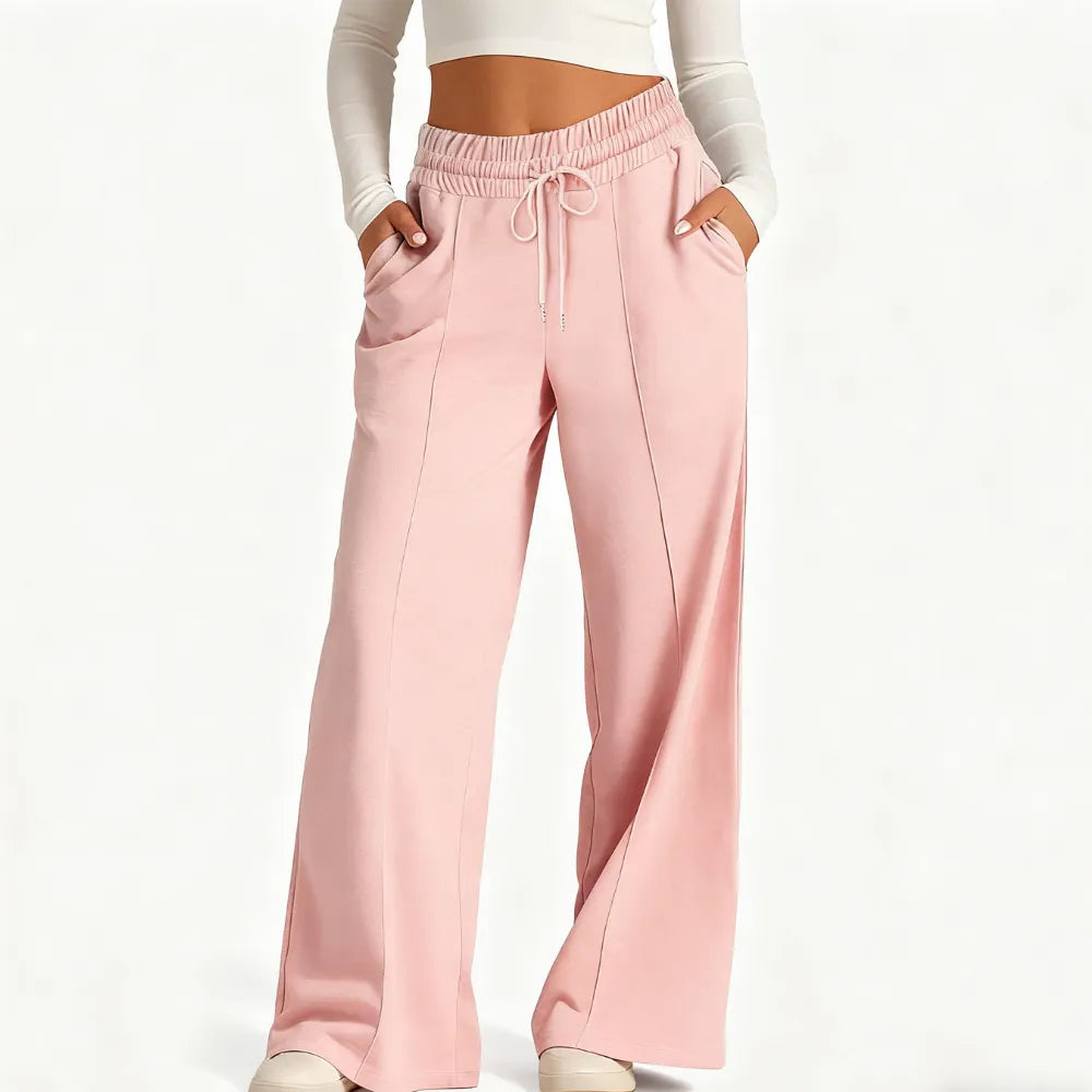 💘 Valentine’s Day Sale 💘 Women's Wide Leg Sweatpants Casual Loose Solid Color Pants