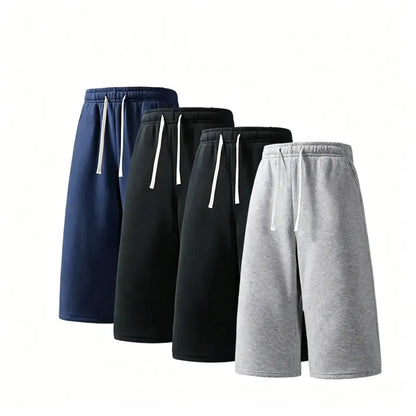Men's Solid Pocket Lightweight Breathable Casual Workout Shorts