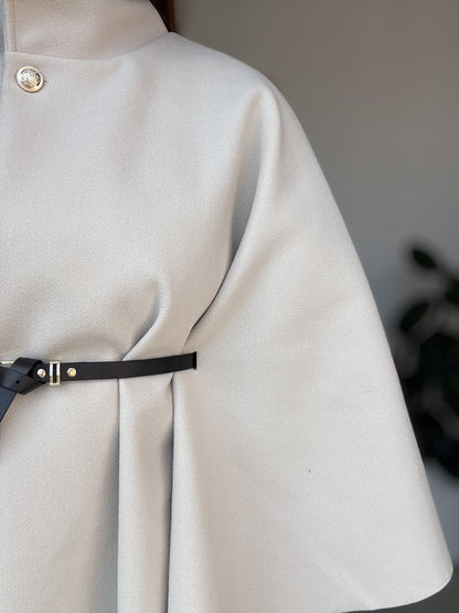 Wool Belted Cape - The Ultimate Statement in Elegant Outerwear