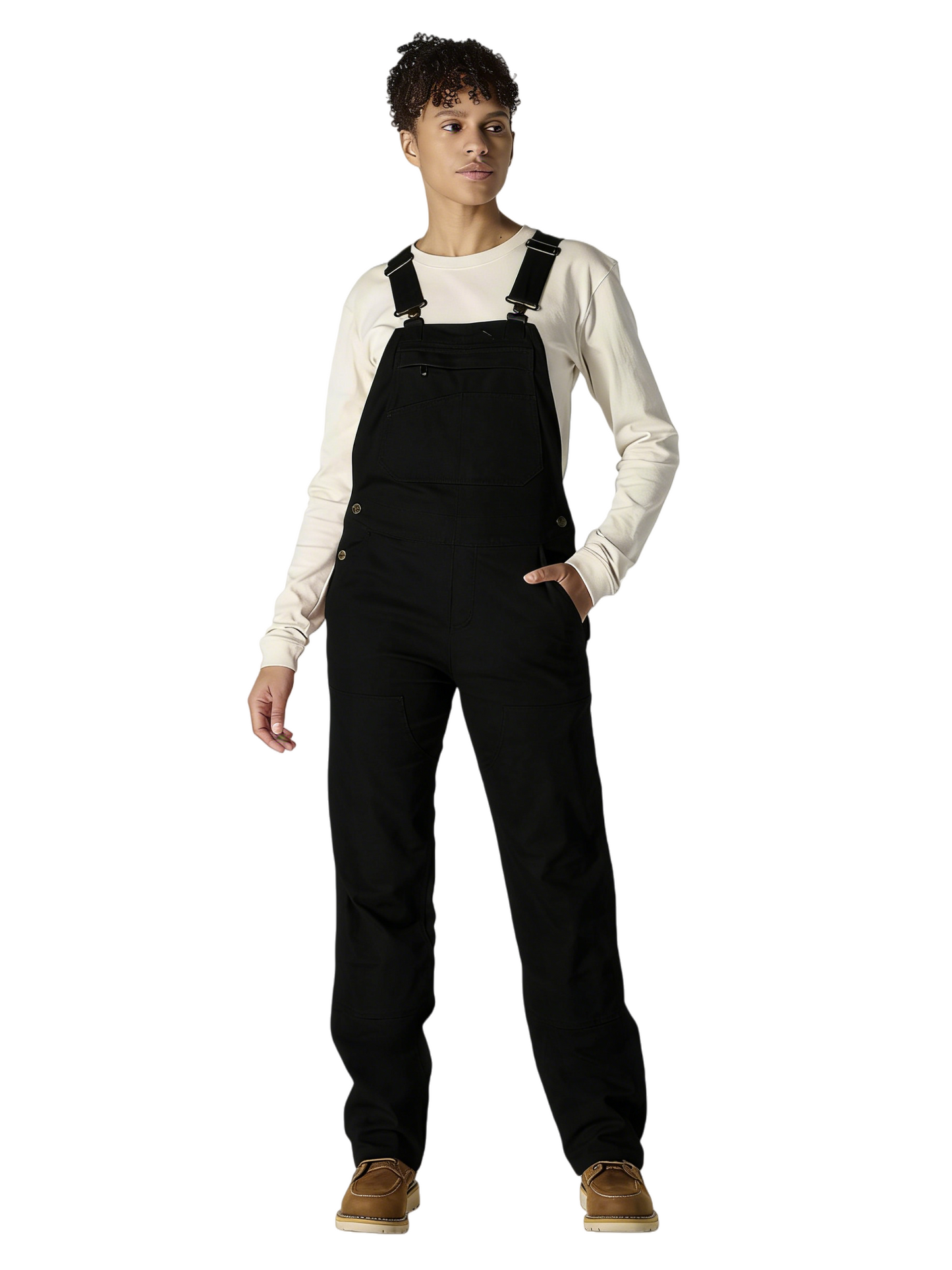 🏆Men's product sells best first 🔥Women’s Rugged Double-Front Bib Overalls – Reinforced Workwear Fit, Dark Brown (Plus Size, Medium Tall)