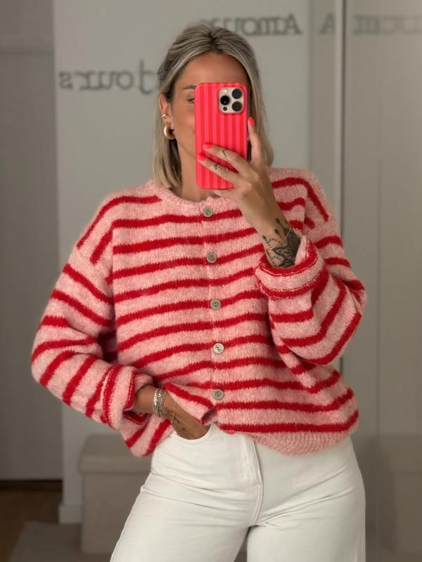 💘 Valentine’s Day Sale 💘Women's Vintage Striped Cardigan Knitwear