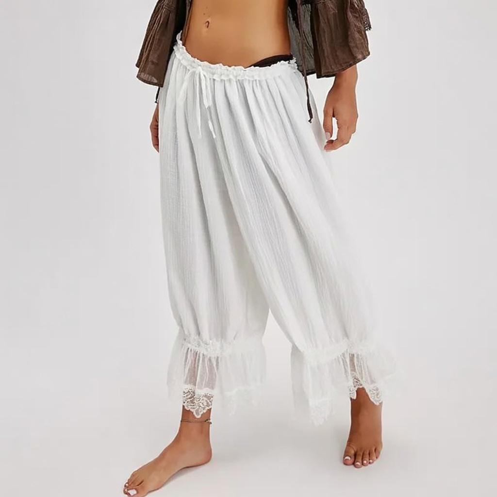 Lace Bloomer Pants for Women Capri Yoga Pants