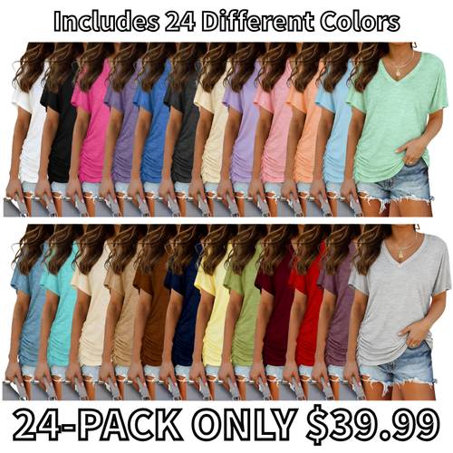 Women's Side Shirring Loose Fit Casual Top
