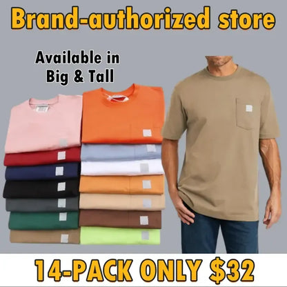 🔥Spring Clearance Sale🔥Workwear unisex Loose Fit Heavyweight Short or Long-Sleeve Pocket T-Shirt