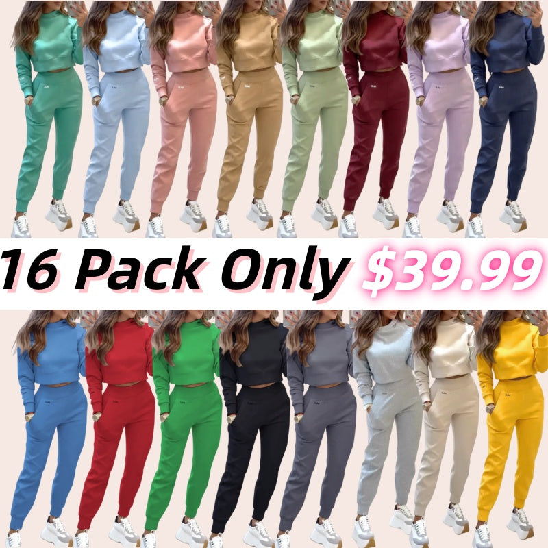 💘 Valentine’s Day Sale 💘Women's High Collar Long Sleeve Autumn and Winter Casual Sweater Suit