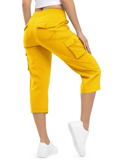 🔥Last day promotion🔥Womens Cargo Capris Lightweight Hiking Pants Shorts Cropped Cotton2