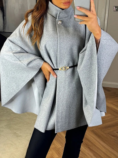 Wool Belted Cape - The Ultimate Statement in Elegant Outerwear