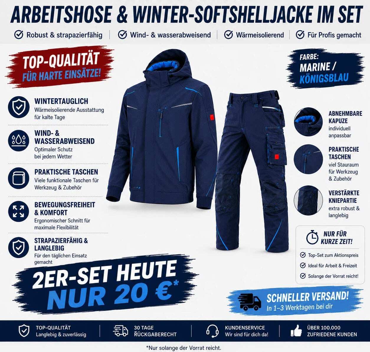 Letzter Verkaufstag-Softshelljacke x Bundhose Set