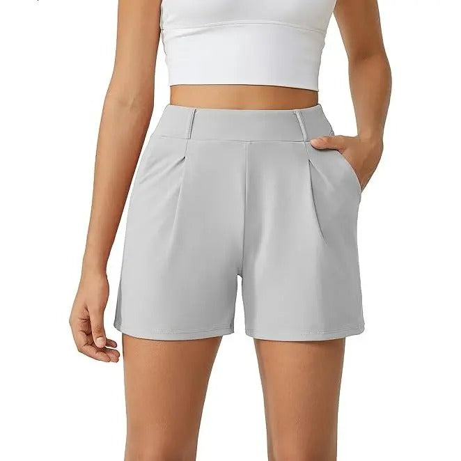 Women's Trendy High Waisted Casual Summer Shorts with Pockets