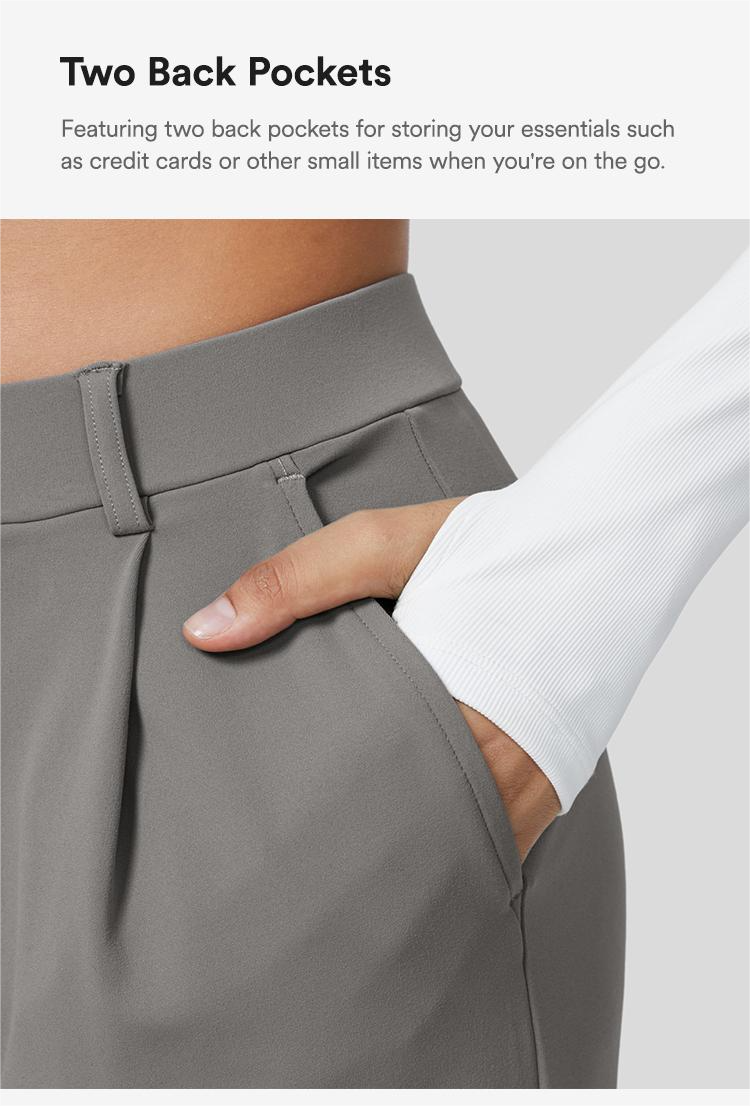 High Waisted Side Pocket Straight Leg Work Pants