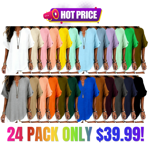 Women's Plain Short Sleeve Blouse