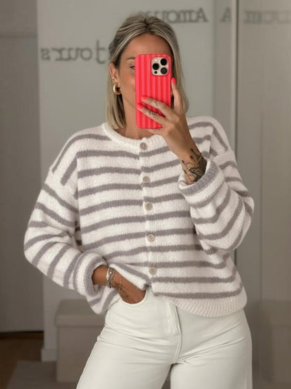 💘 Valentine’s Day Sale 💘Women's Vintage Striped Cardigan Knitwear