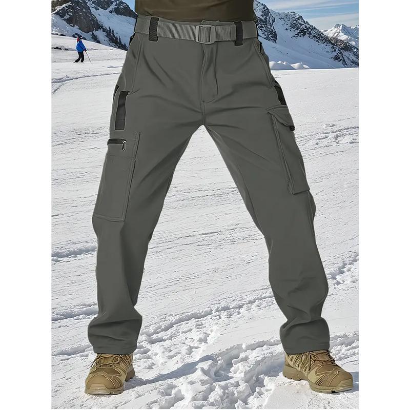 Men's Tactical Sport Pants, Multi-Pocket Windproof and Warm Fleece Pants