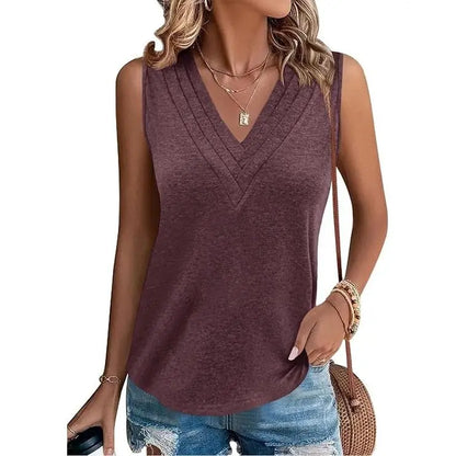 Last day🔥🔥Women V Neck Tank Tops Dressy Casual Summer Loose Fit Sleeveless Shirts