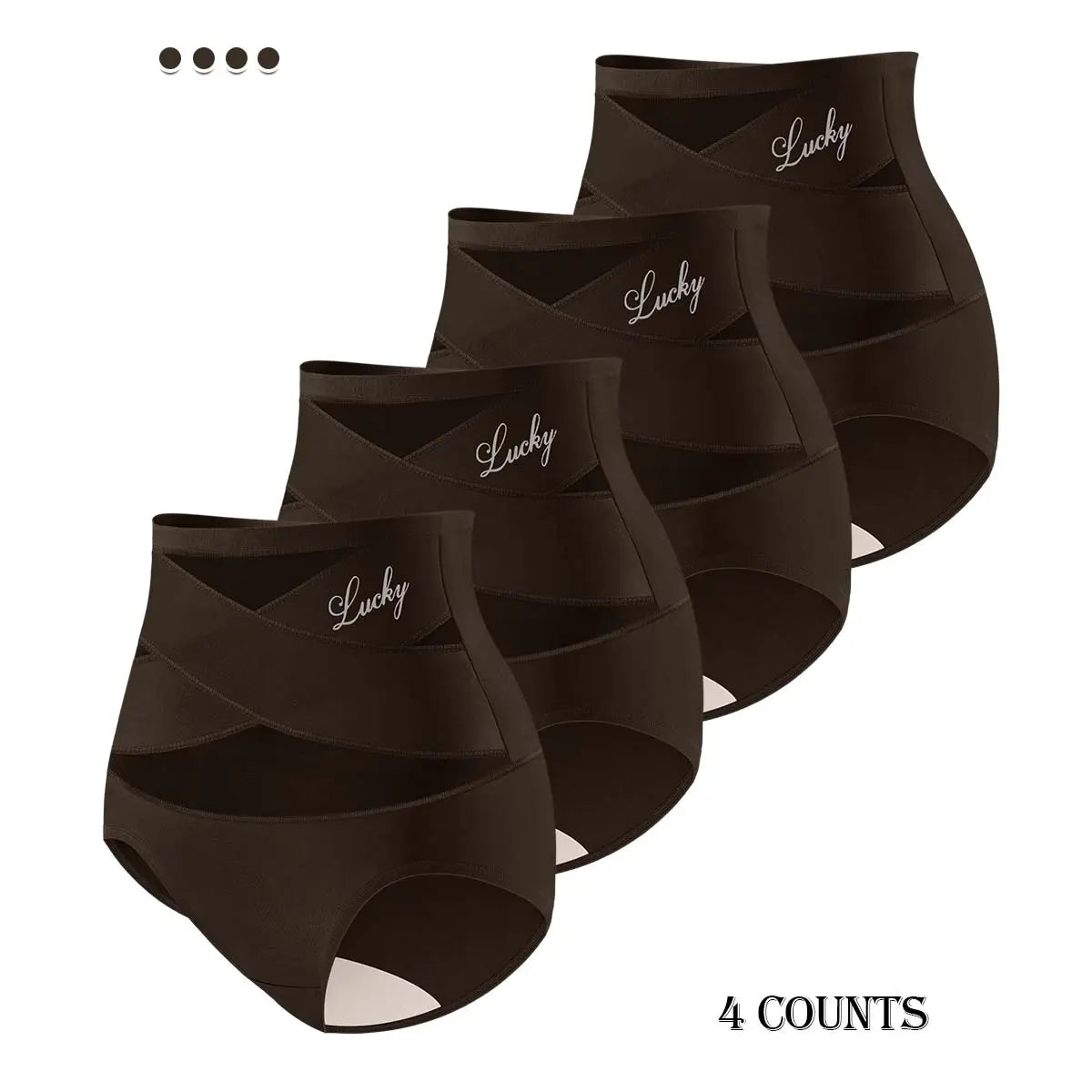 Plus-Size High-Waist Cross Tummy Control Panties