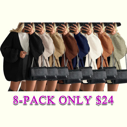 Women's Oversized Open Front Cardigan Sweater Fall Long Lantern Sleeve Lightweight Casual Knit Tops