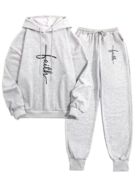 Women's Printed Hooded Top & Pants Set