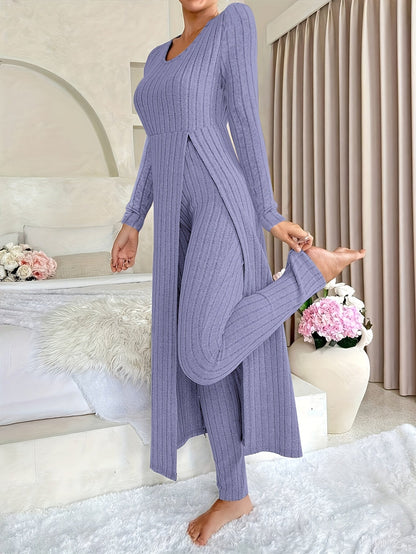 💥Last day only $24.98🔥 - Cozy Two-Piece Ribbed Lounge Set