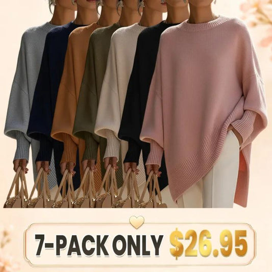 Draped Oversized Wide-Neck Sweater