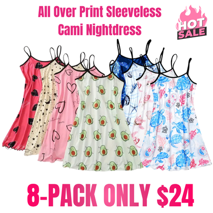 All Over Print Sleeveless Cami Nightdress