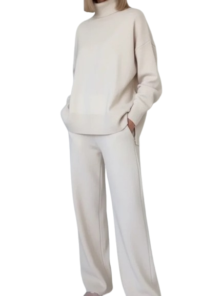 Casual Travel Stand Collar Straight Pants Two-Piece Set