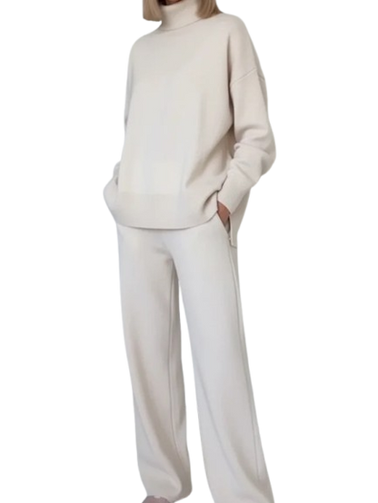 Casual Travel Stand Collar Straight Pants Two-Piece Set
