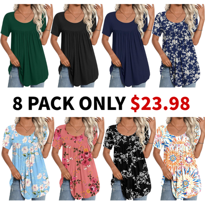 Women's 2026 Summer Short Sleeve Tunic Tops Loose Fit