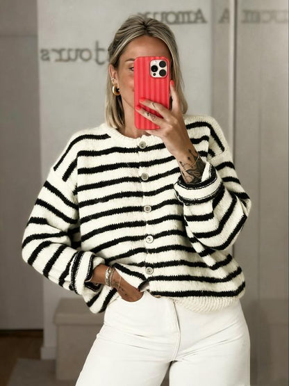 💘 Valentine’s Day Sale 💘Women's Vintage Striped Cardigan Knitwear