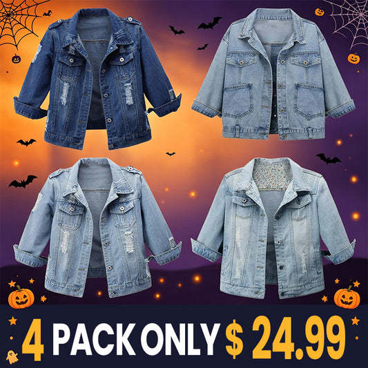 Light Wash Cropped Denim Jacket Women