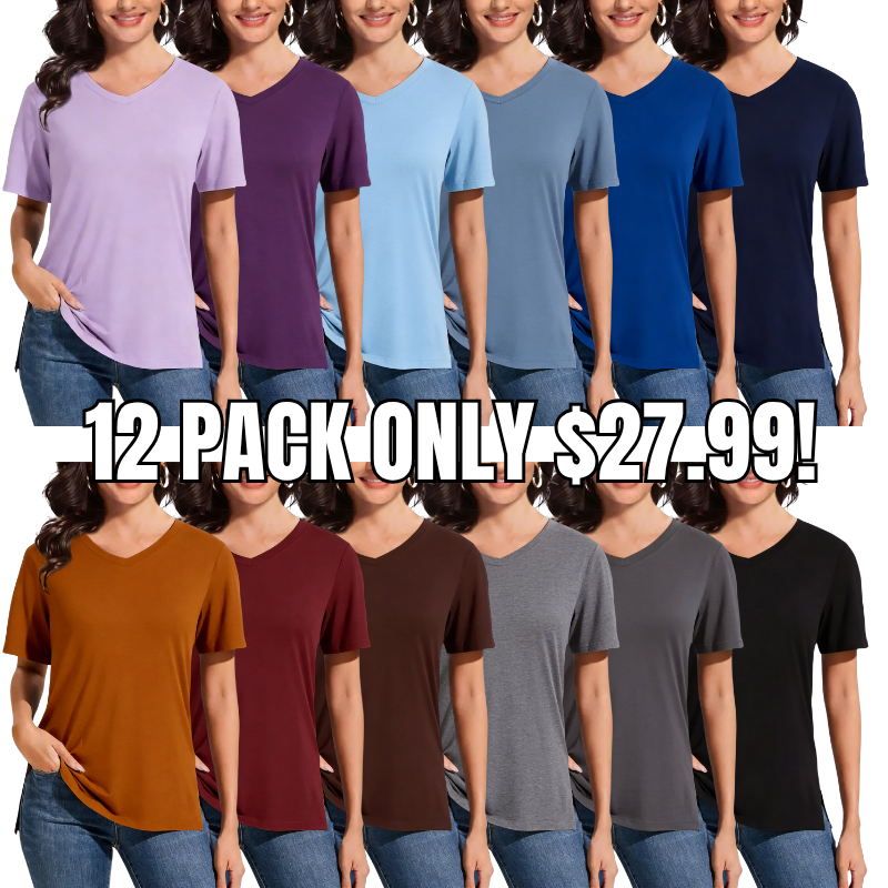 1/3 Pack Women's Plus Size Short/Long Sleeve T-Shirts