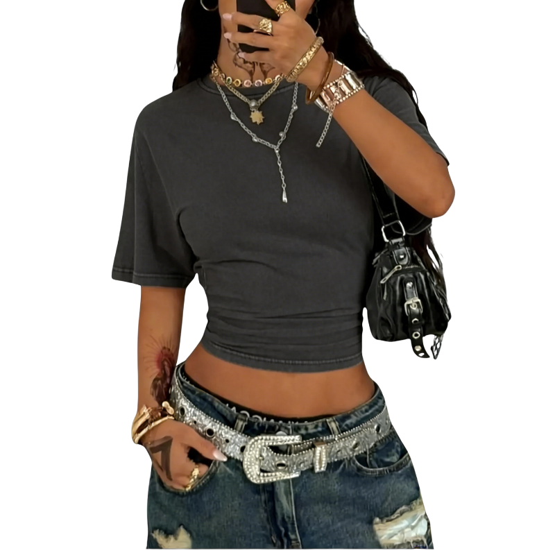 Women's Basic Slim Fit Cropped T-Shirt
