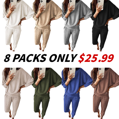 Women's Lounge Matching Set, Short Sleeve Top & Jogger Pants Casual Travel Outfit
