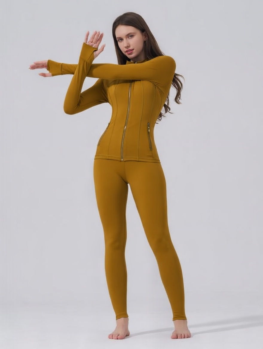 Women's Solid Criss Cross Crop Tank Top & High Waist Leggings & Zip Up Crop Jacket Tracksuit Set