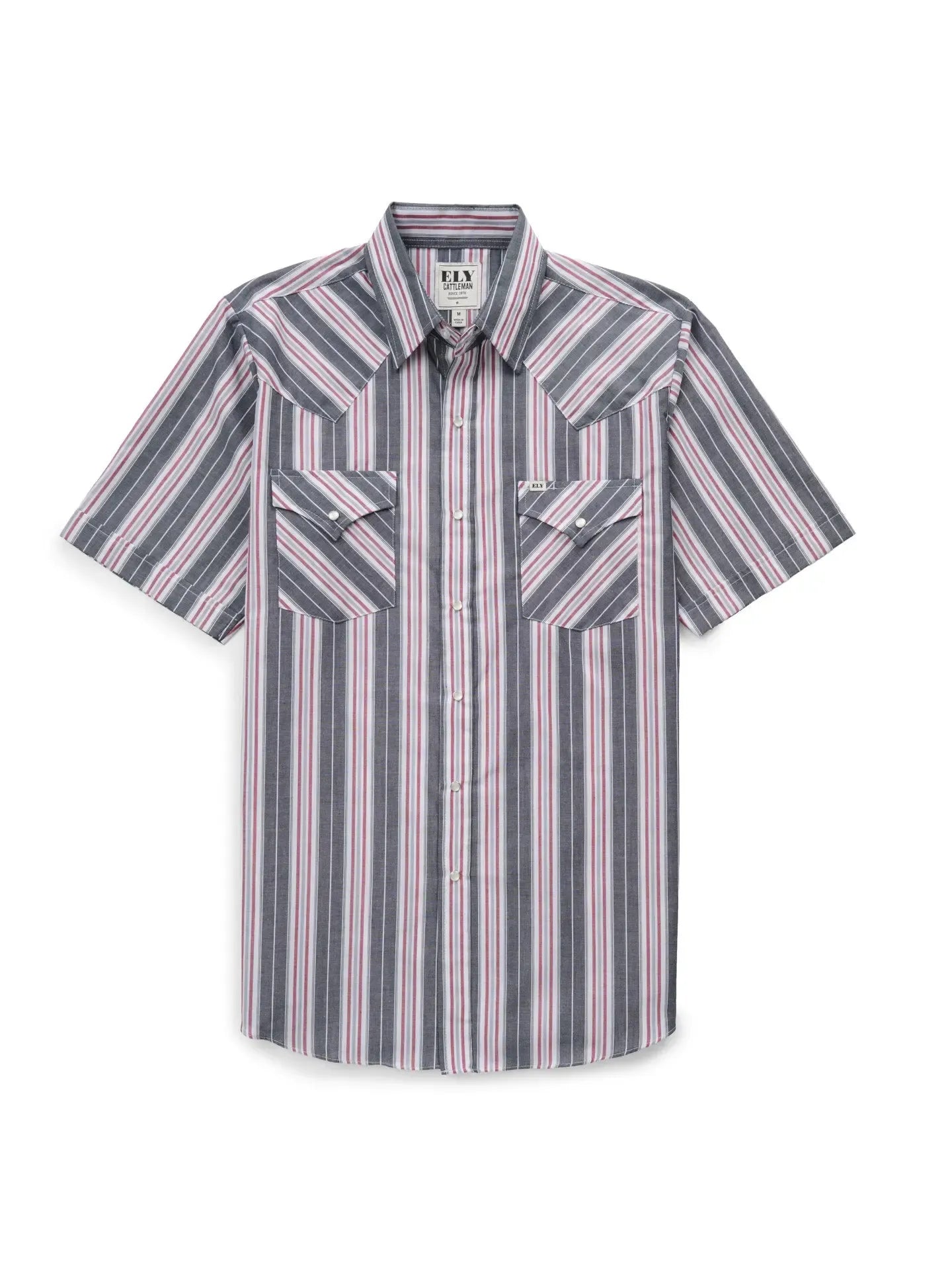 Men's Casual Striped Western Snap Shirt