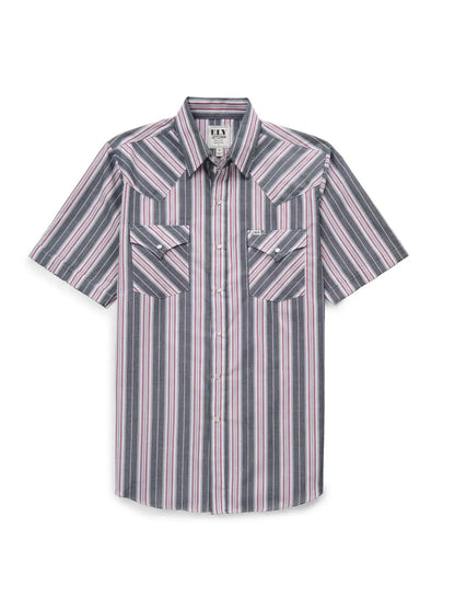 Men's Casual Striped Western Snap Shirt
