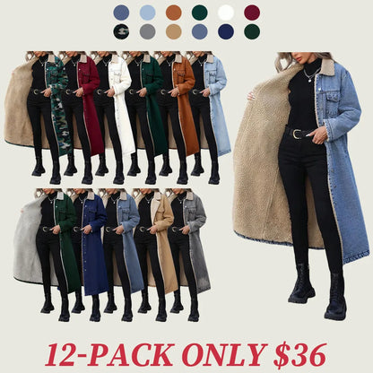 2025 European and American women's thick long jacket