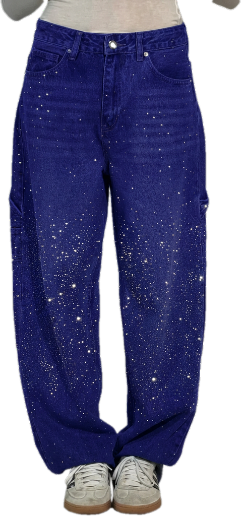 ⏰Final 2-Hour Clearance🔥Women's Casual Rhinestone Loose Harem Jeans
