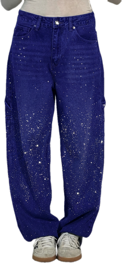 ⏰Final 2-Hour Clearance🔥Women's Casual Rhinestone Loose Harem Jeans
