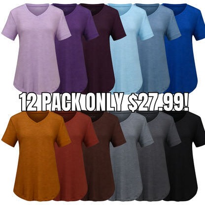 Basic Casual Tees V Neck T-Shirts for Women