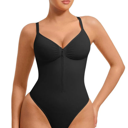 Seamless Covered Bust Jumpsuit Thong Bodysuit