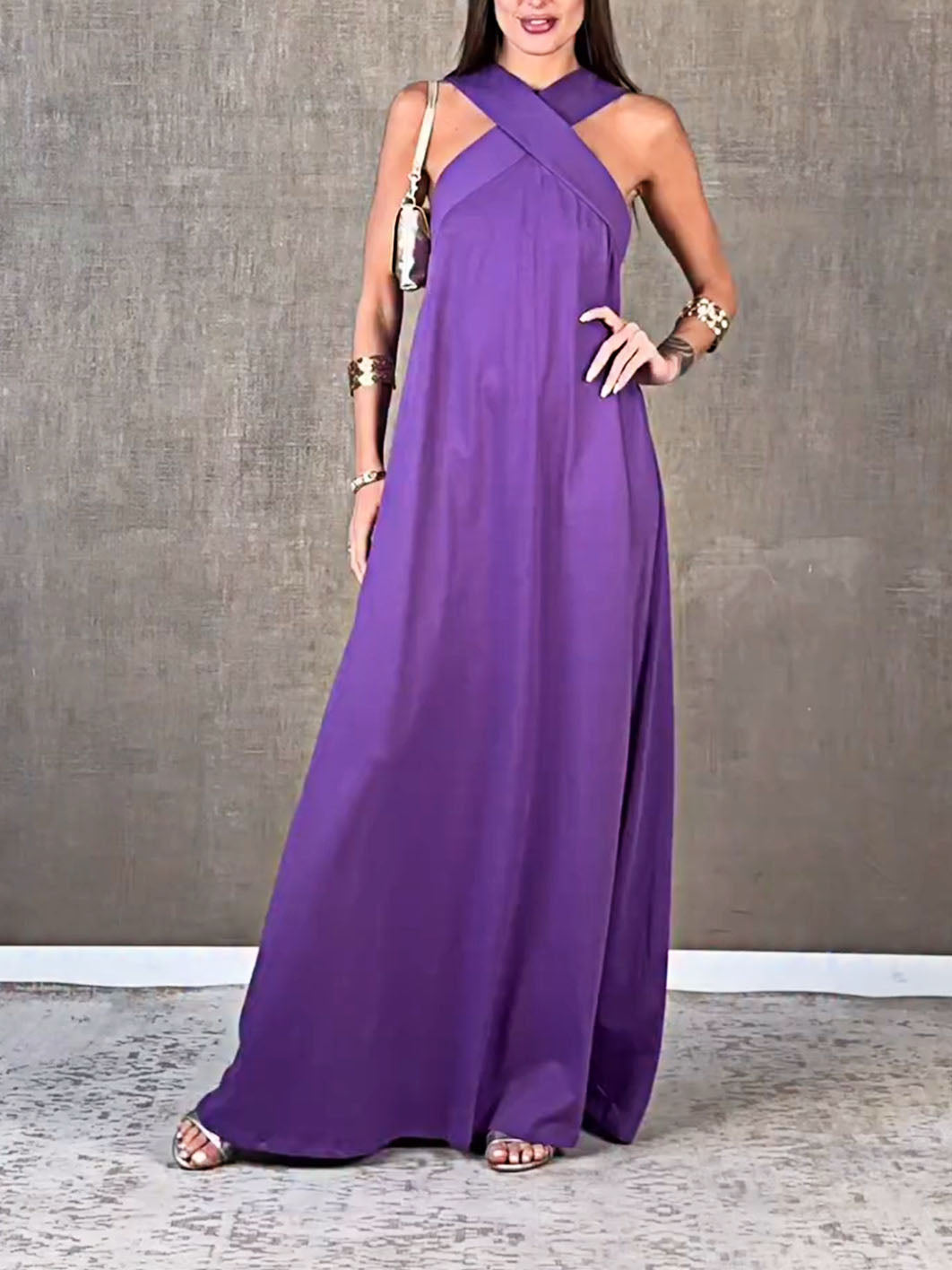 Holiday Casual Halterneck Dress