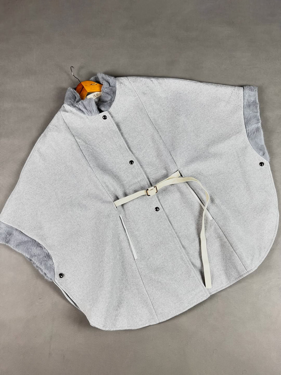 Wool Belted Cape - The Ultimate Statement in Elegant Outerwear